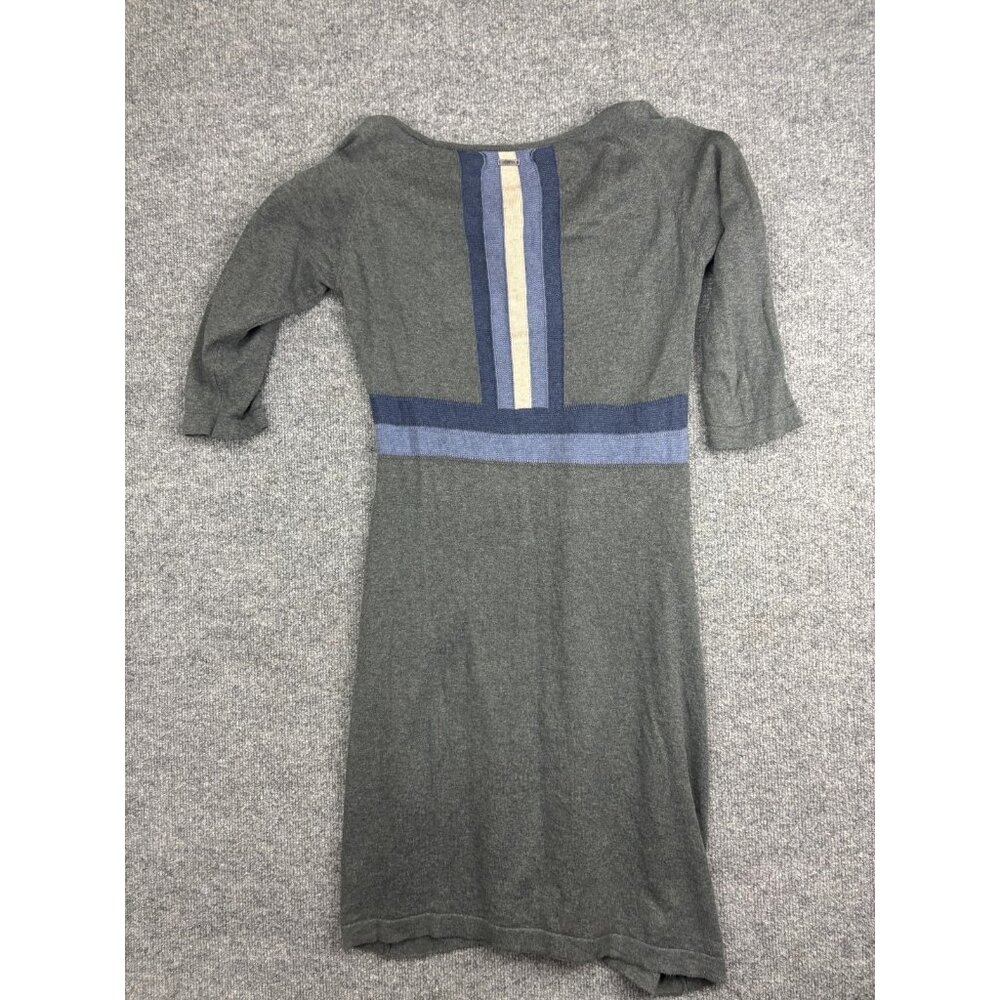 Prana Sweater Dress Womens Small Gray Colorblock Scoop Neck 3/4 Sleeve Knit - Picture 8 of 8